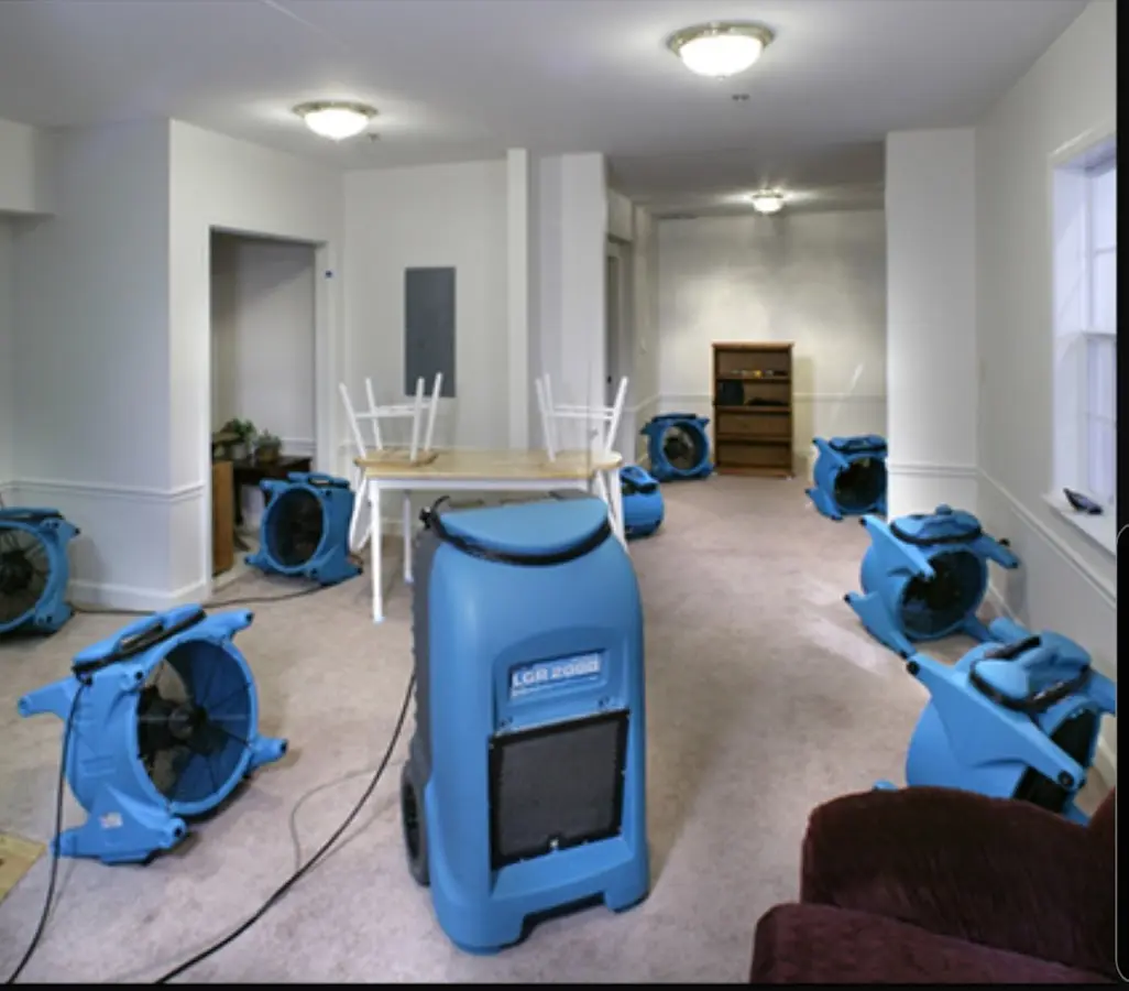 Air movers and dehumidifier setup for Water Extraction & Removal in Castle Pines Village